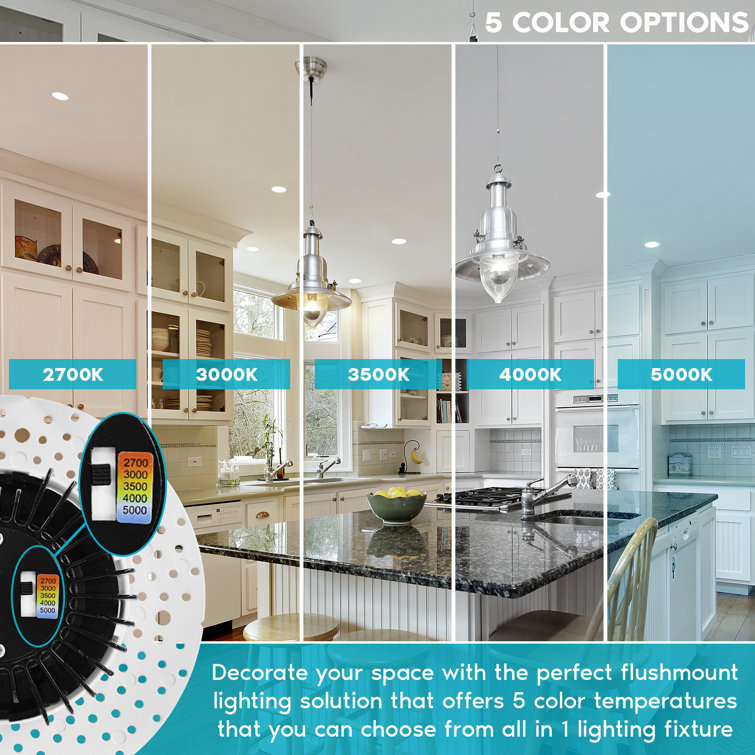 Luxrite 4 Inch Trimless LED Recessed Light 5 Colour Option Plaster